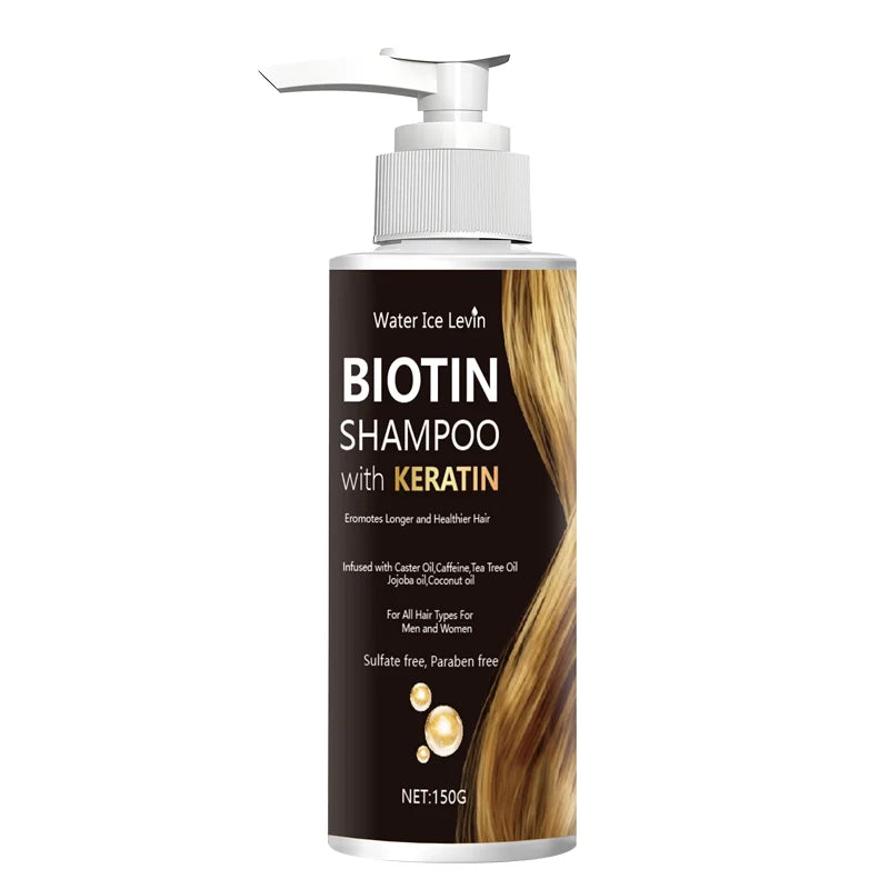 Water Ice Levin Biotin Keratin Shampoo – Strengthens Hair, Boosts Health Deep Moisture, Thorough Cleansing. All Hair Types. Halalzen