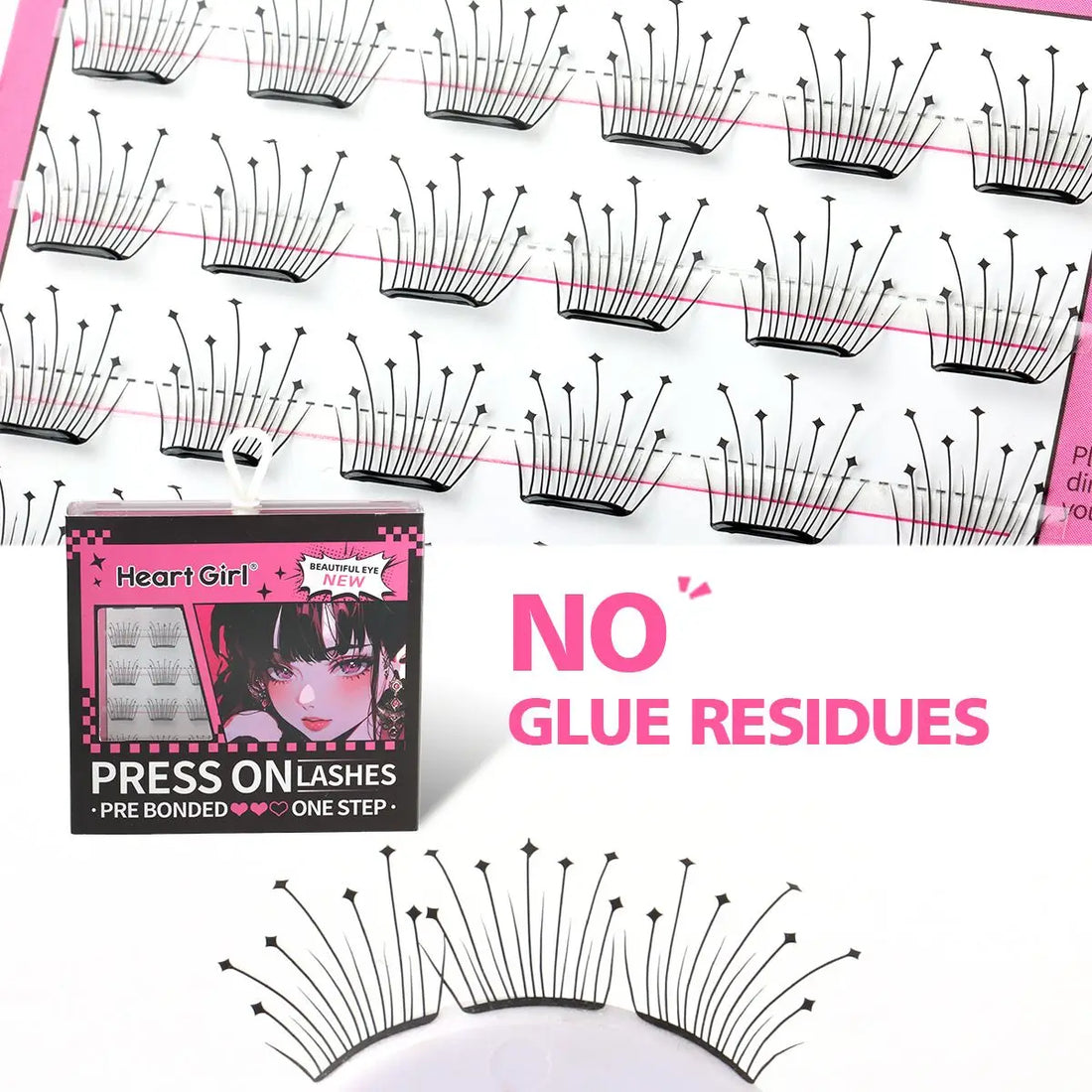 Glue-free False Eyelashes Fluffy Thick & Curled Daily Party Lash Star Butterfly Manga Clusters DIY Eyelash Extension Makeup Tool