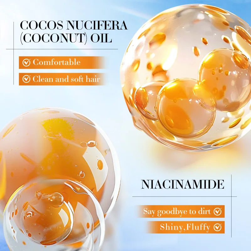 SADOER Coconut 3 In 1 Hair Mask Shampoo Body Wash Shower Gel Kit Repair Dry Damaged Smooth Moisturizing Treatments Sets for Hair Halalzen