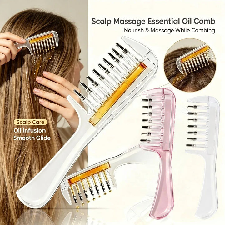 Scalp Applicator Liquid Comb Essential Oil Infusion Hair Comb Rolling Ball Scalp Massager  Essential  Applying Hair Styling Tool