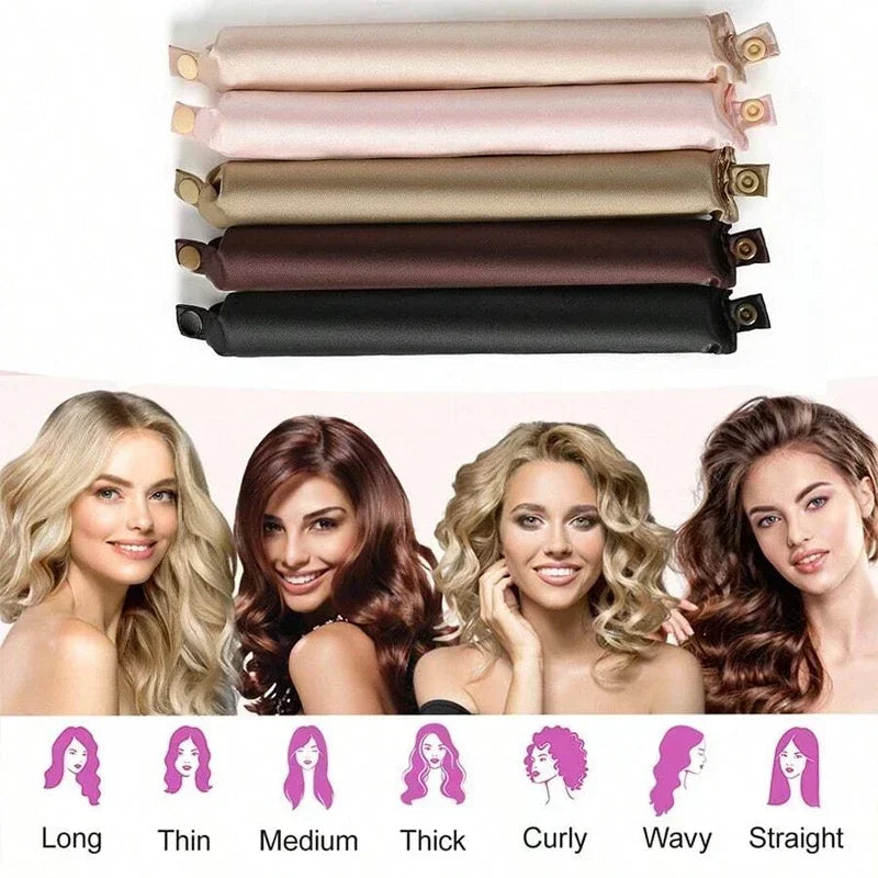 Heatless Hair Curler Curling Rod Headband No Heat Hair Rollers Satin Lazy Curls Soft Curlers Sleeping Flexi Rods Styling Tools Halalzen
