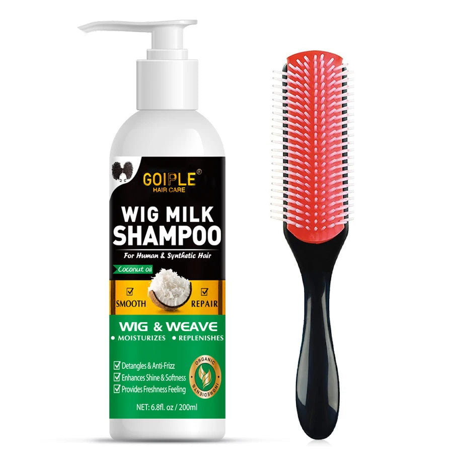 2 In 1 Wig Shampoo and Leave-in Conditioner Wig Care Solution Detangle Spray Anti-Frizz Moisturizes & Revitalizes Synthetic Wigs Halalzen