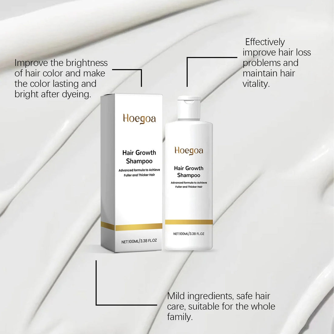 Hair Growth Shampoo Strengthening Hair Roots Oil Control Anti Dandruff Scalp Cleaning Rice Water Moisturizing Nourishing Shampoo HALALZEN