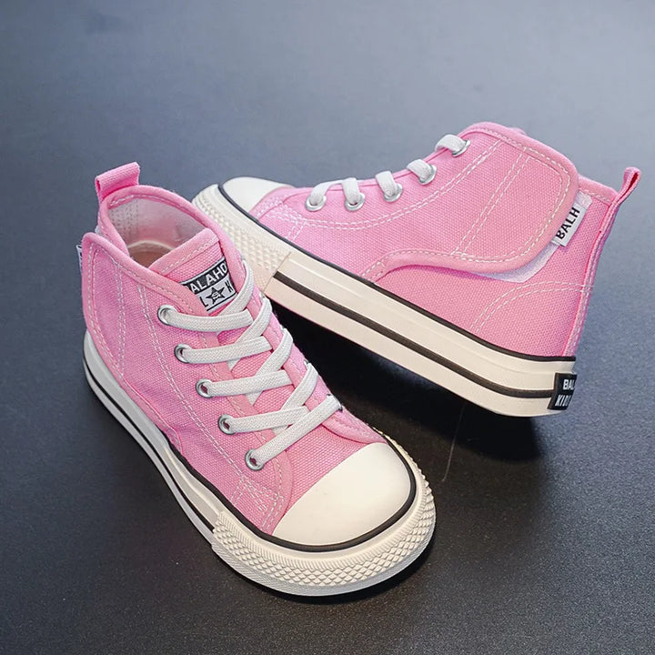 Spring and Autumn New Children's Canvas Shoes Boys High-Top White Shoes Girls Casual Shoes Parent-Child Shoes Board Shoes