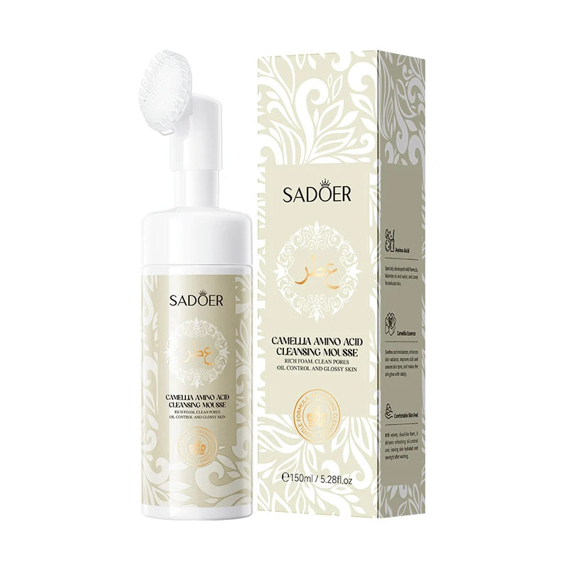 SADOER Camellia Facial Cleanser Facial Massage Moisturizing Anti-aging Anti Wrinkles Deep Cleansing Face Wash Foam Cleanser Halalzen