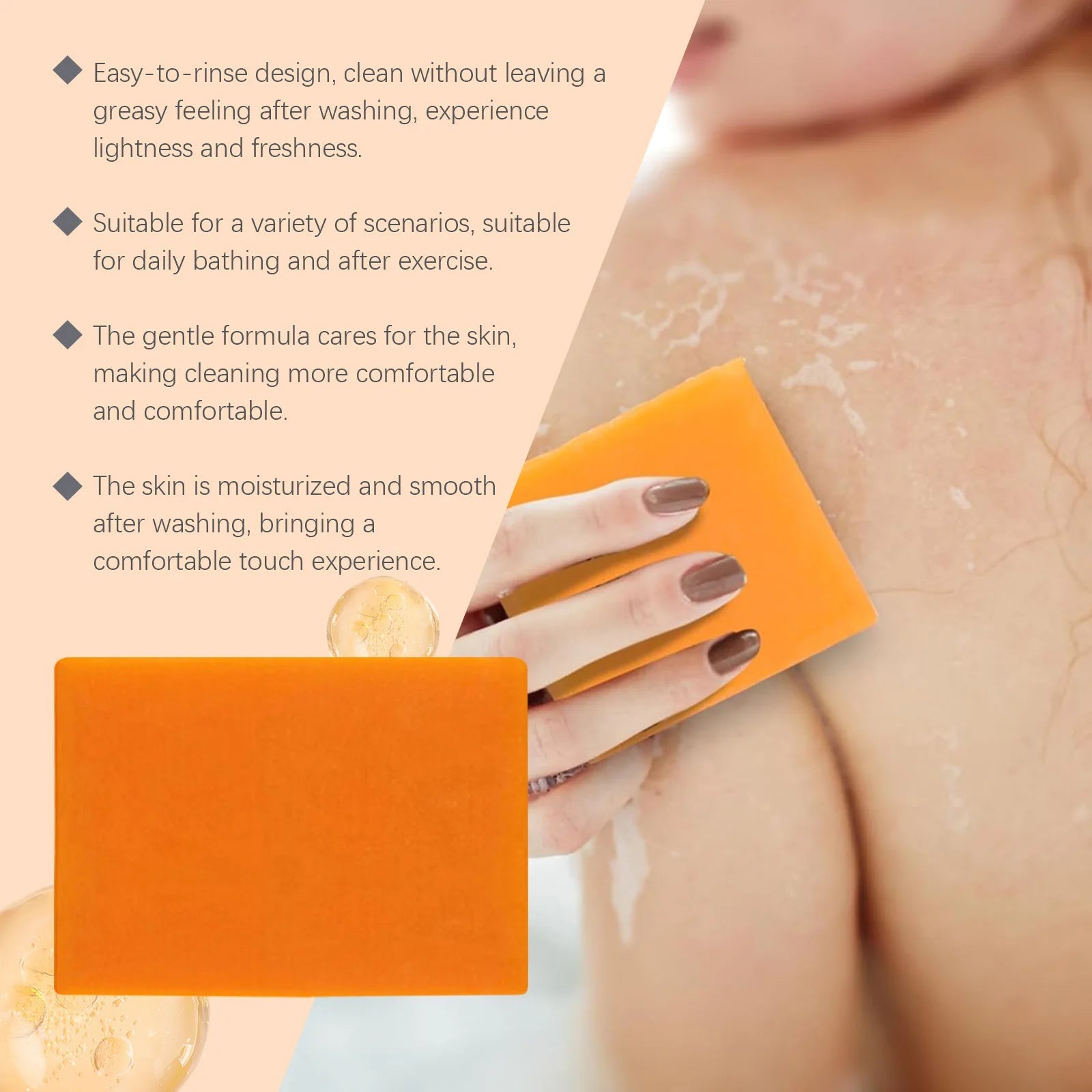 OCEAURA Papaya Turmeric Nourishing Bath Soap Deep Clean Improve Dull Skin Remove Dirt Smooth Epidermis Body Moisturize Bath Soap Halalzen