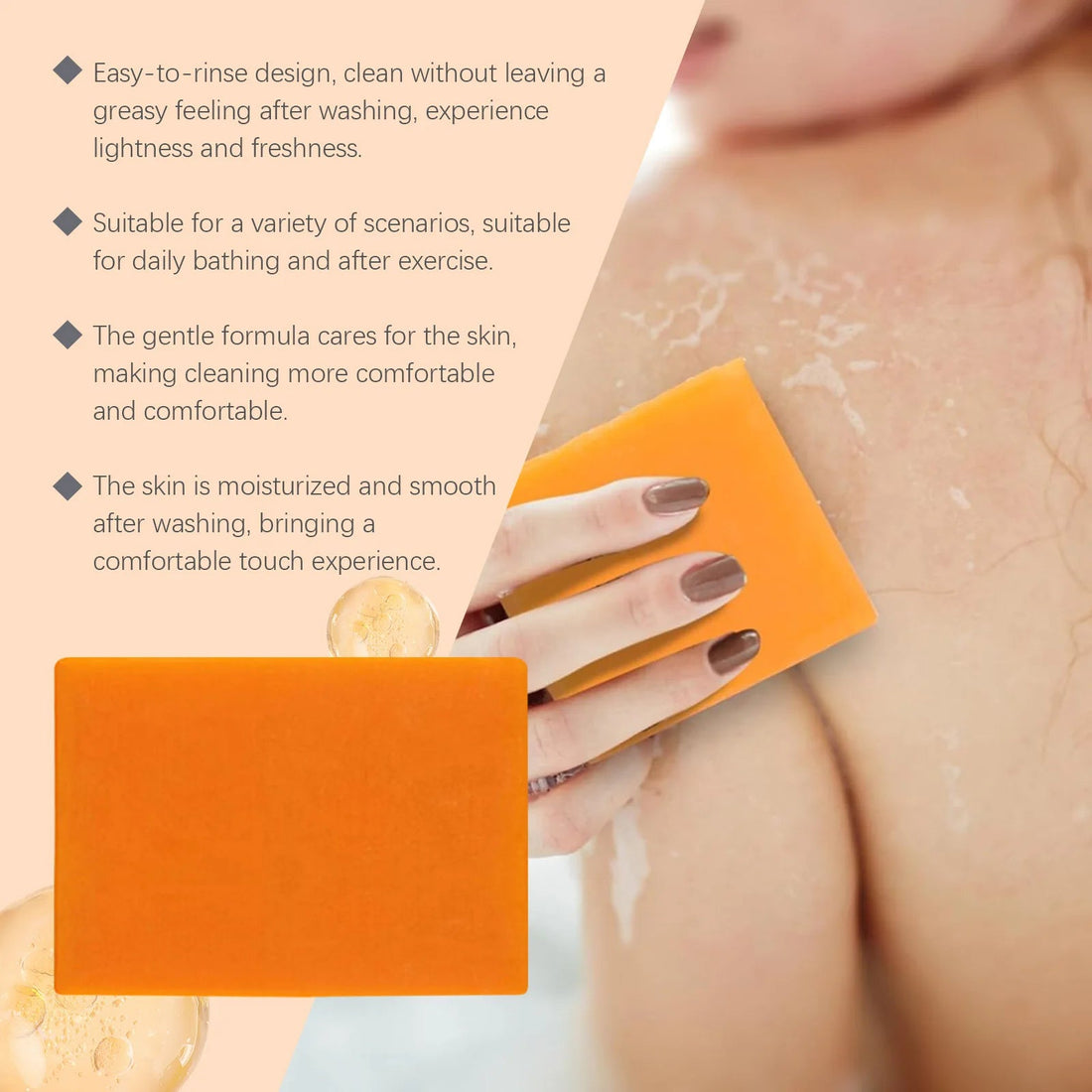 OCEAURA Papaya Turmeric Nourishing Bath Soap Deep Clean Improve Dull Skin Remove Dirt Smooth Epidermis Body Moisturize Bath Soap Halalzen
