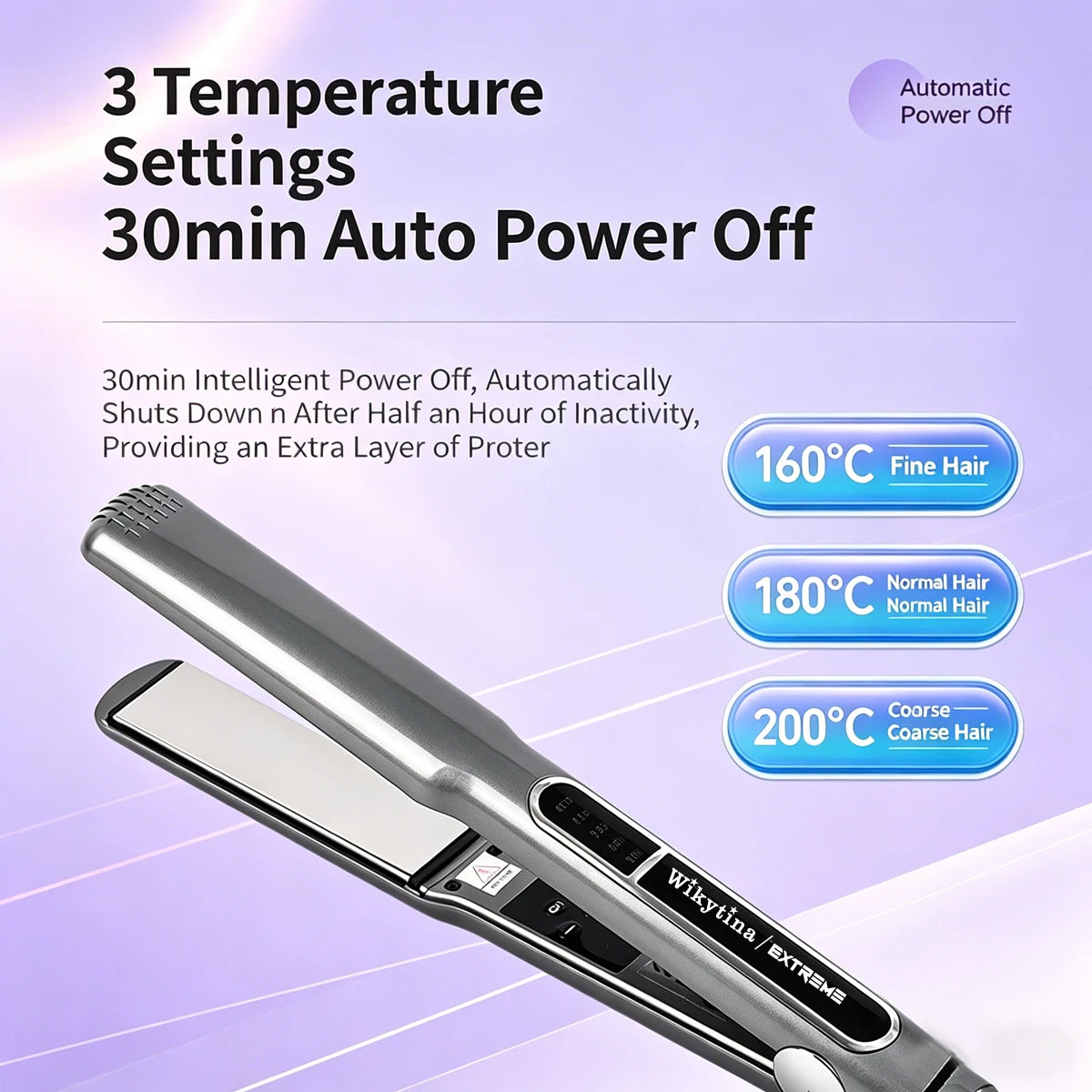 Lizze Style 2 in 1 Hair Straightener Curler Nano Titanium Dual Purpose for Straight or Fluffy Curls Portable Home Use Halalzen