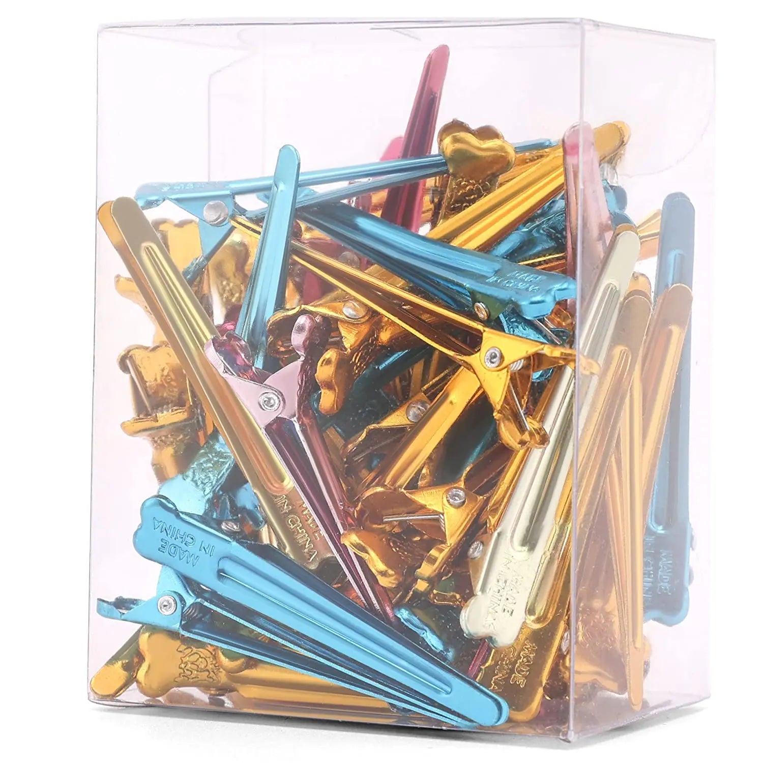 50PCS Hair Clips Hairdressing Clamps Claws Section Clips Barber Hair Styling Tools DIY Colorful Metal Hairpins Headwear Supplies