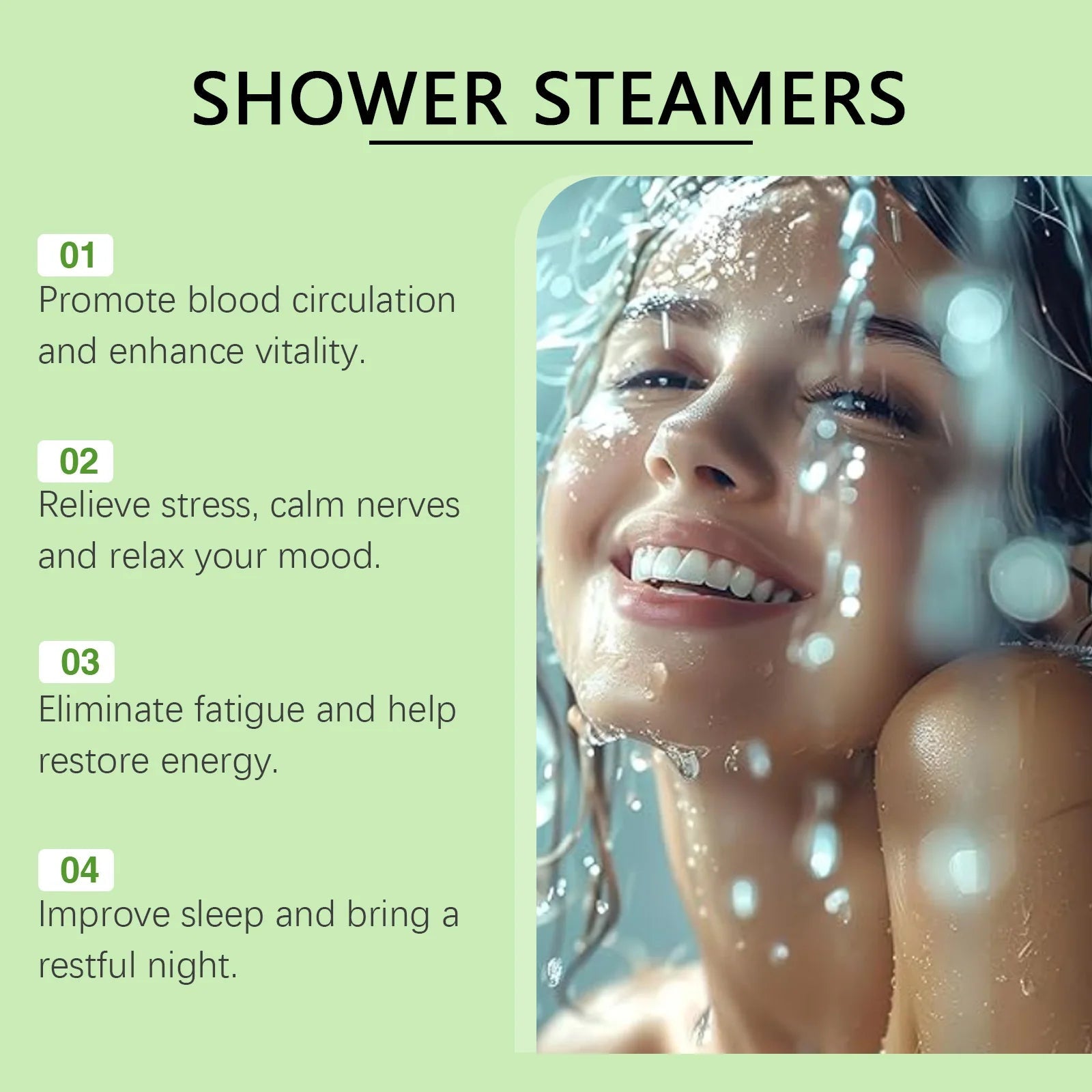 Mint Aromatherapy Shower Tablets Refreshing Soothing Fatigue Stress Relief Assisting Sleep Cleaning Moisturizing Shower Steamer Halalzen