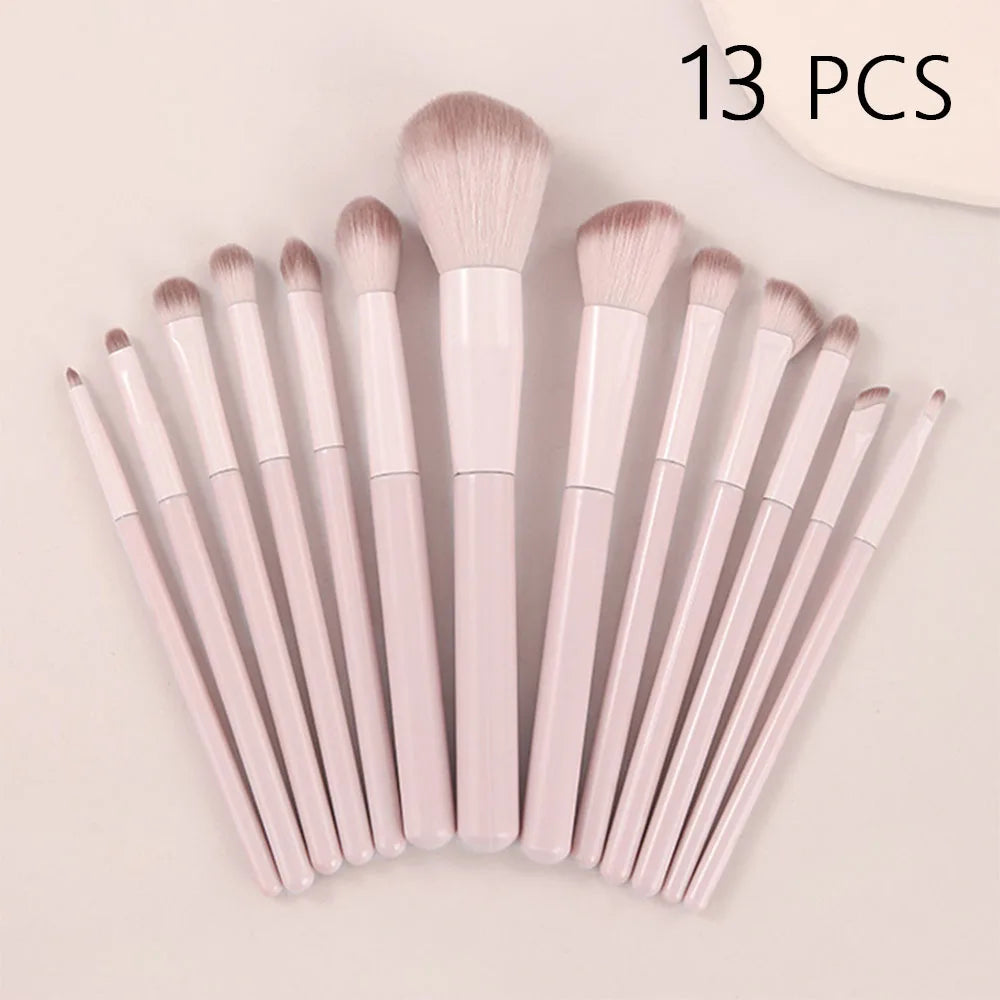 13 PCS Full Set Soft Makeup Brush Kit with Powder, Blush, Foundation, Eyeshadow Brushes