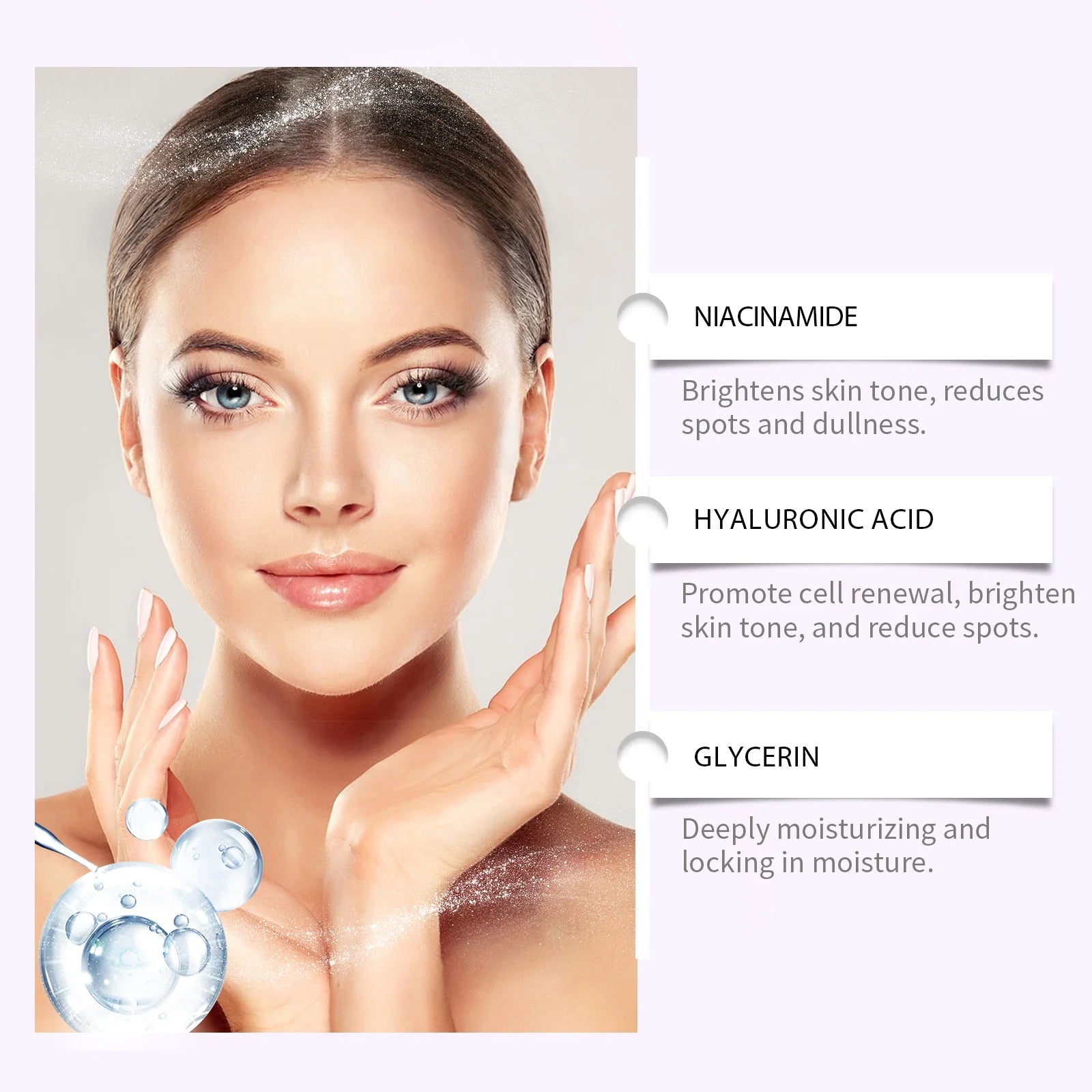 Korea Niacinamide Facial Serum Vitamin B3 Wrinkles Pigment Dark Spot Reduce Correcting Glow Serum Face Whitening Moisturizer