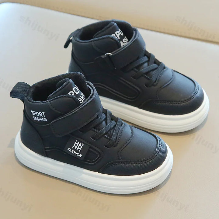 Autumn Children's High Top Casual Sports Shoes 2025 New Boys Board Shoes Soft Sole Baby Toddler Comfortable Outdoor Sneakers