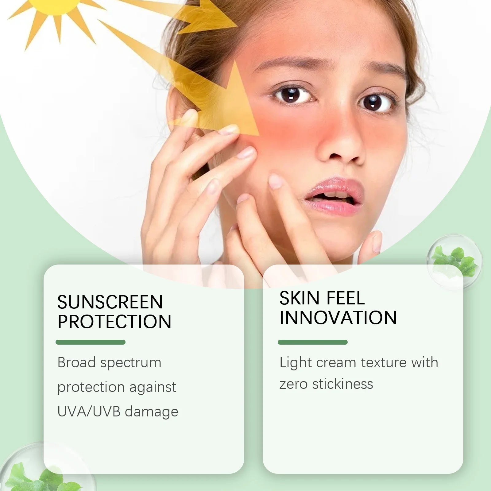 SPF 50 Facial Sunscreen Anti Sunlight Defense UV Rays Improve Dry Prevent Sunburn Summer Waterproof Soothing Centella Sunscreen