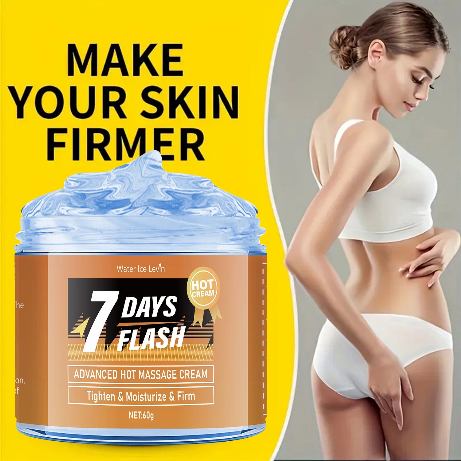 60g Moisturizing Massage Cream - Tightening and Lifting, Contains Curcumin and Plant Extracts, Suitable for Big Belly and Loose Skin Care, Arm and Leg Massage Cream