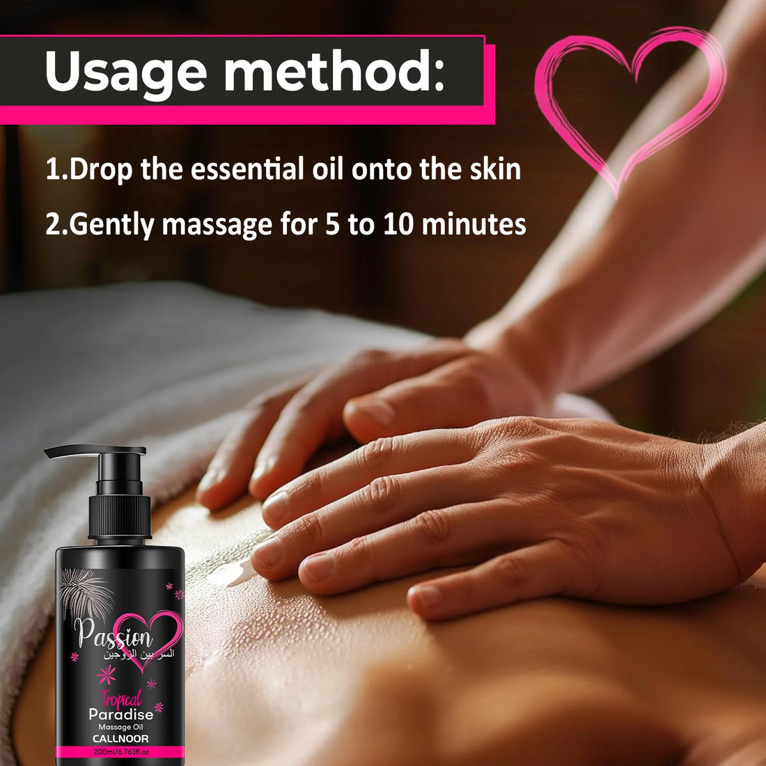 200ml Massage Oil with Vitamins & Minerals Nourish Moisturize Body Care Perfect for Couple Massage