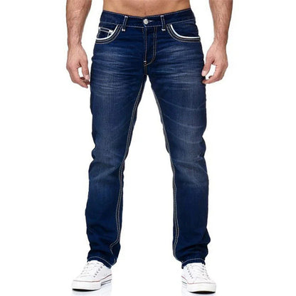 New men's double line jeans, casual denim trousers - the best choice for everyday wear