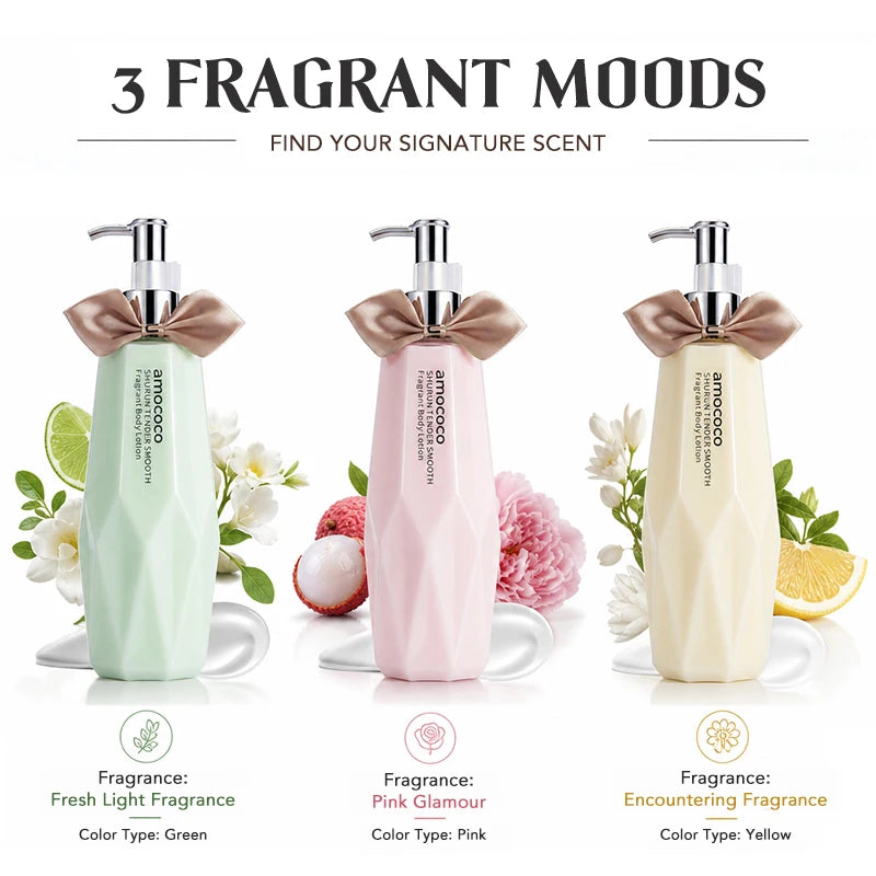 Amococo 2pcs Moisturizing Body Lotion 300ml Each Fragrance Body Lotion for Women Hydrating Smooth Skin Care Lotion Daily Body Moisturizer