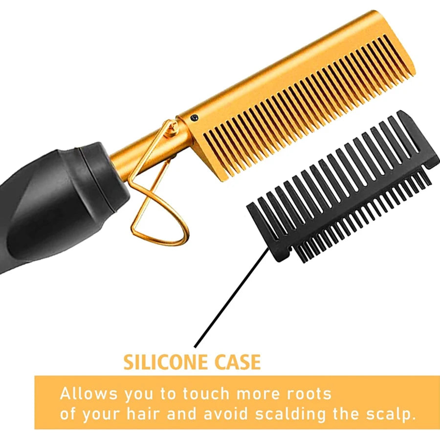 GOIPLE Lace Wig Installation Kit with Electric Hot Comb, Ionic Hot Comb for Wigs, Strong Hold Lace Wig Glue, Adhesive Remover, Melting Spray, Wax Stick & Edge Control Set