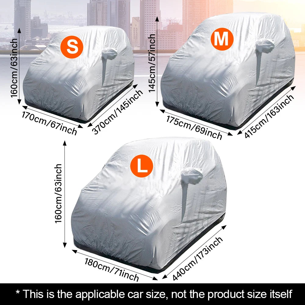Car Cover Sun UV Protection Car Body Sun Rain Dustproof Waterproof Cover S/M/L/XL/XXL Car Covers Smart Outdoor Full Universal