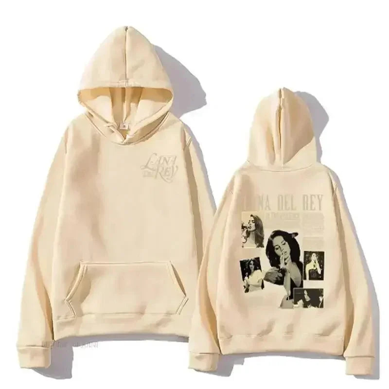 Casual Lana Del Rey Singer Hoodies for Men and Women Harajuku Fashion Long Sleeve Sweatshirt Moleton Graphic Print Streetwear
