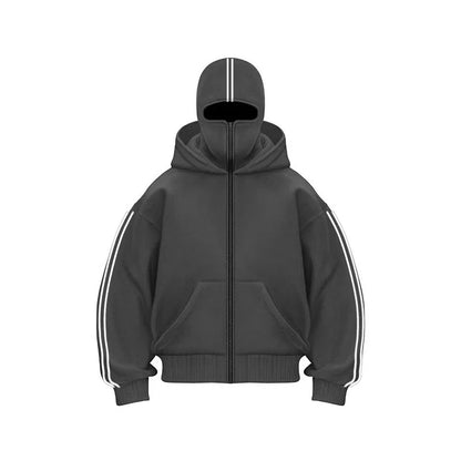 2025 Autumn and winter women's zippered sweater Coat solid color hooded sweater cardigan casual sports jacket tops