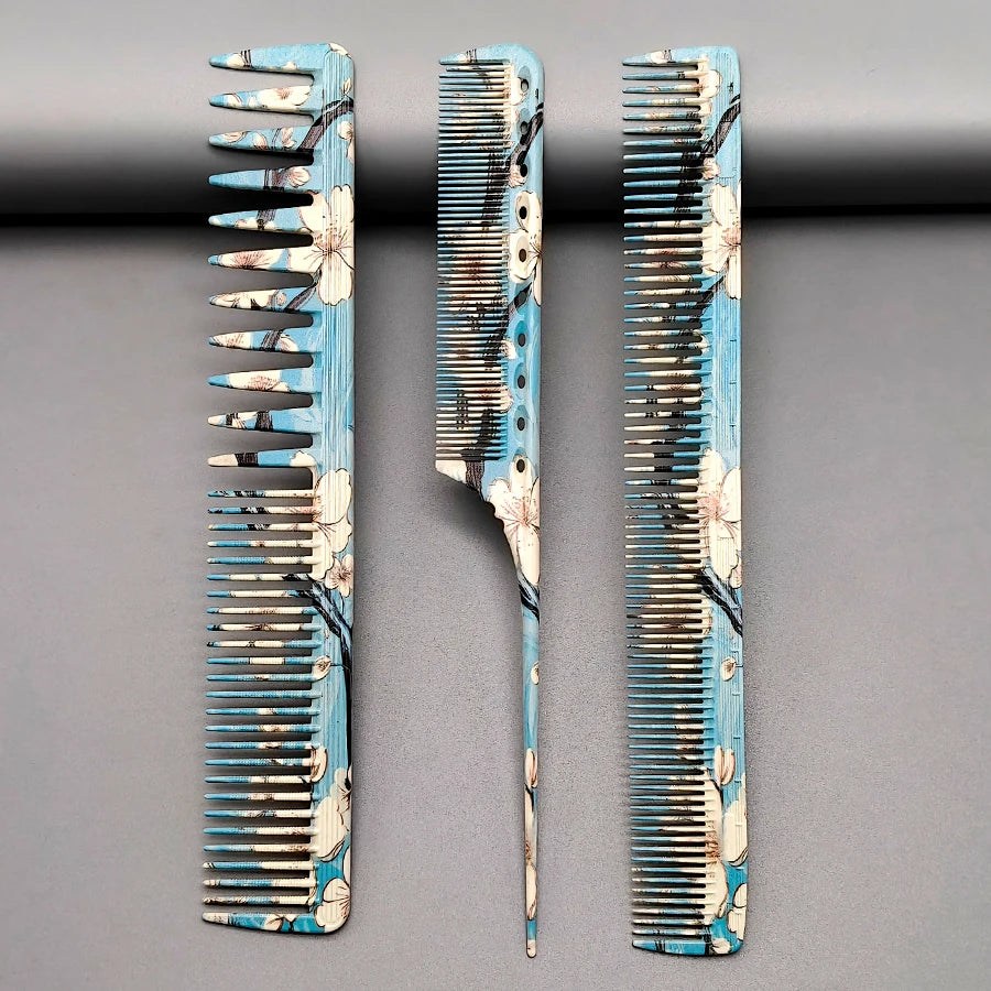3Pcs Hairdressing Combs, Salon-Specific Hair Cutting Comb Set, Essential Styling and Trimming Combs for Hairstylists, Pointed Tail Comb, Men's Hair Comb, Women's Hair Comb, Rat Tail Comb, Pompadour Comb, Hairdressing Tools, H