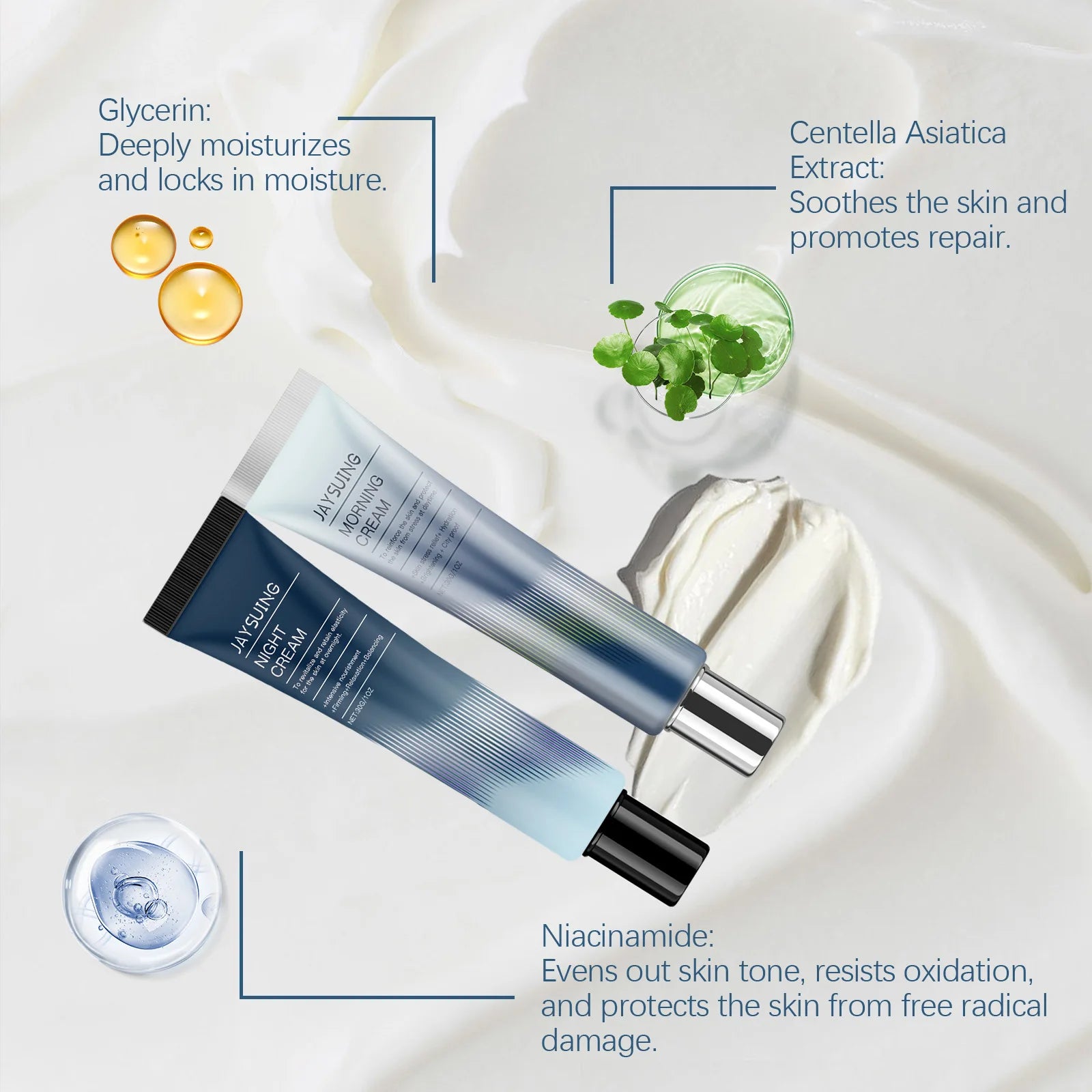 Nourishing Face Cream Evening Day Hydrating Double Moisturizing Firming Remove Dark Spots Dullness Brighten Repair Skin Cream