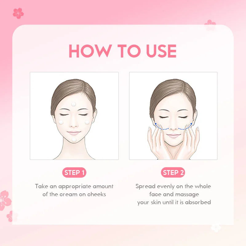Sakura Whitening Face Cream Wrinkle Remover Fade Fine Lines Serum Firm Lift Shrink Pores Moisturizing Brighten Smooth Skin Care