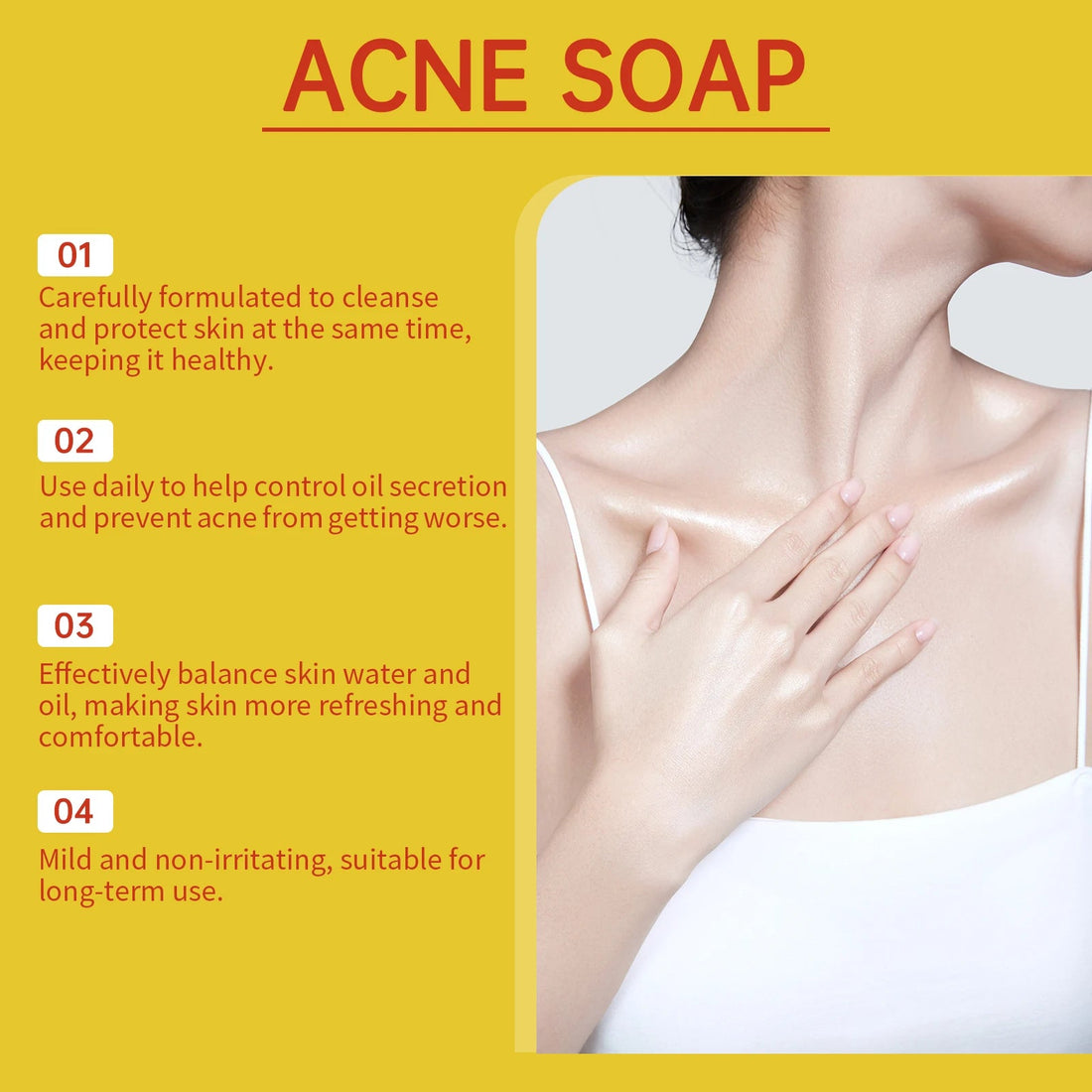 Acne Treatment Soap Pimple Remove Pigment Deep Cleansing Pores Shrink Oil Control Moisturize Body Face Lightening Skin Care Soap Halalzen