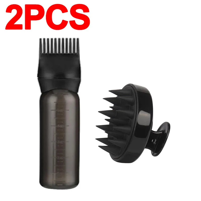 Head Scalp Massage Comb Silicone Shampoo Brush Hair Dye Tint Oil Applicator Bottle with Brush Salon Hair Styling Tools SZI20