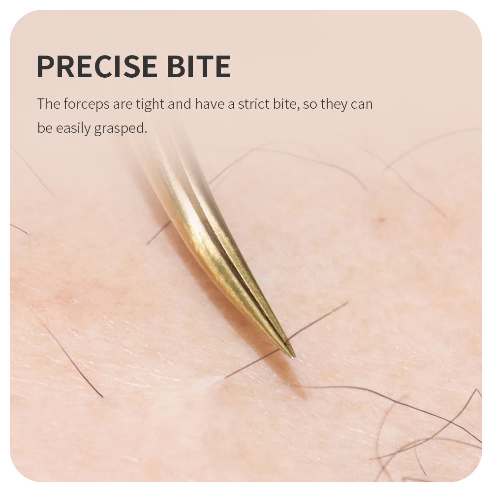 ANNAFRIS High-end Fiber Tip Lash Tweezers Stainless Steel Straight Head Curved Tip Eyelash Extension Tweezer Makeup Tools