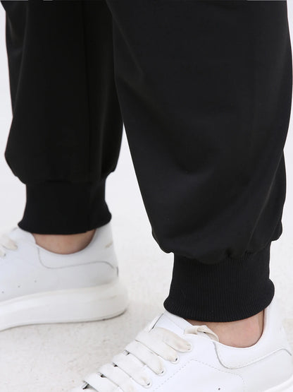 Plus Size Sweatpants for Women Drawstring Rhinestones Graphic High Waisted Joggers with Pockets Elastic Waist Casual