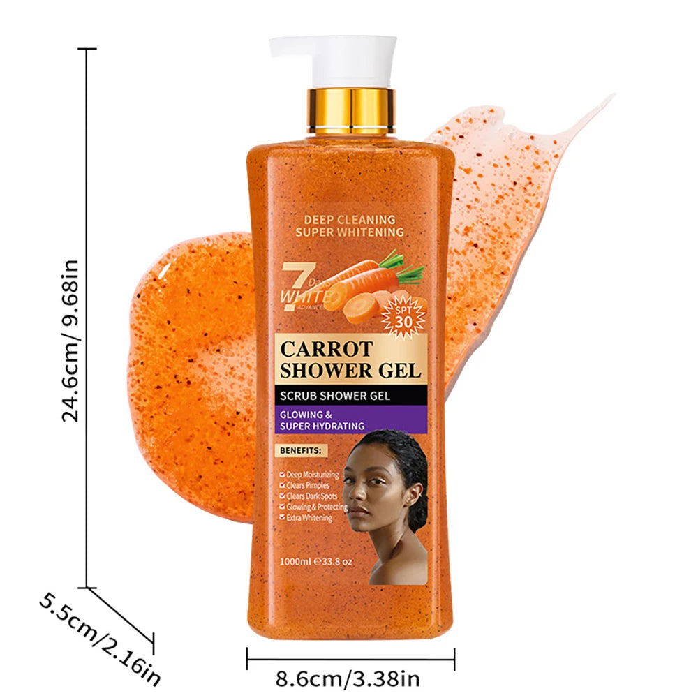 1000ml Kojic Acid Shower Gel Deep Cleansing Brighten Skin Body Wash Skin Whitening Exfoliator Body Care Moisturizing Skincare