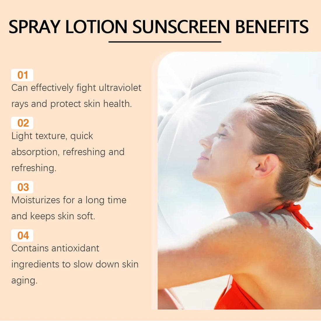 EELHOE Vitamin E Sunscreen Spray 100ml Long-lasting Deep Moisturizing Anti-UV Skin Protector Anti Oxidant Face Body Skin Care Halalzen