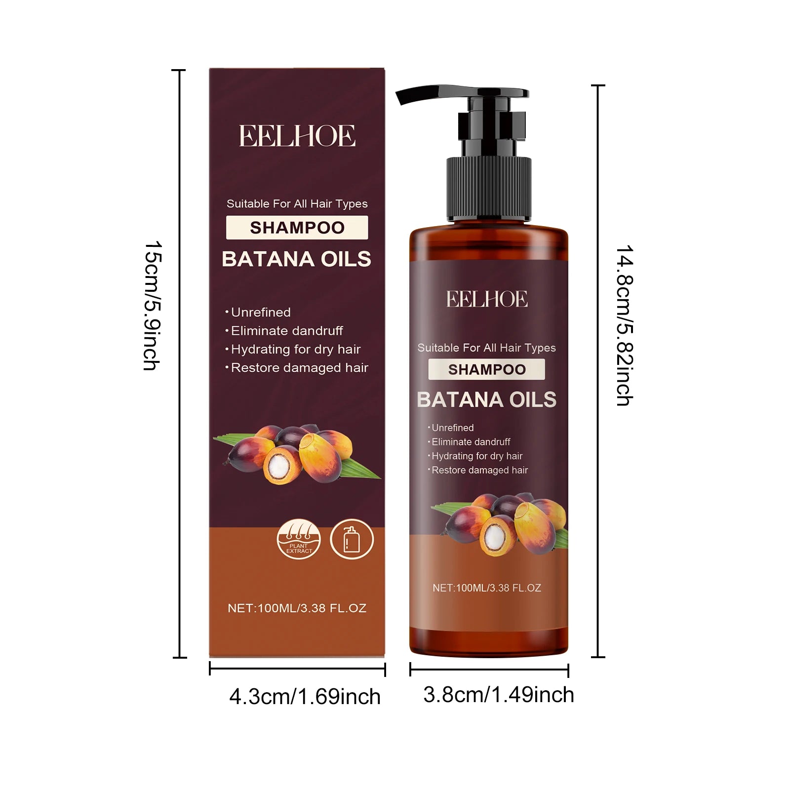 Organic Batana Hair Shampoo Gentle Nourishing Scalp Refreshing Oil Control Dandruff Removal Hair Care Scalp Cleansing Shampoo