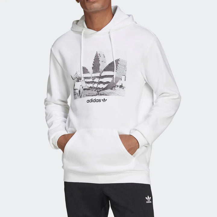 Sweat à capuche Adidas authentique officiel à trois bandes pour homme, en maille, référence HC7164