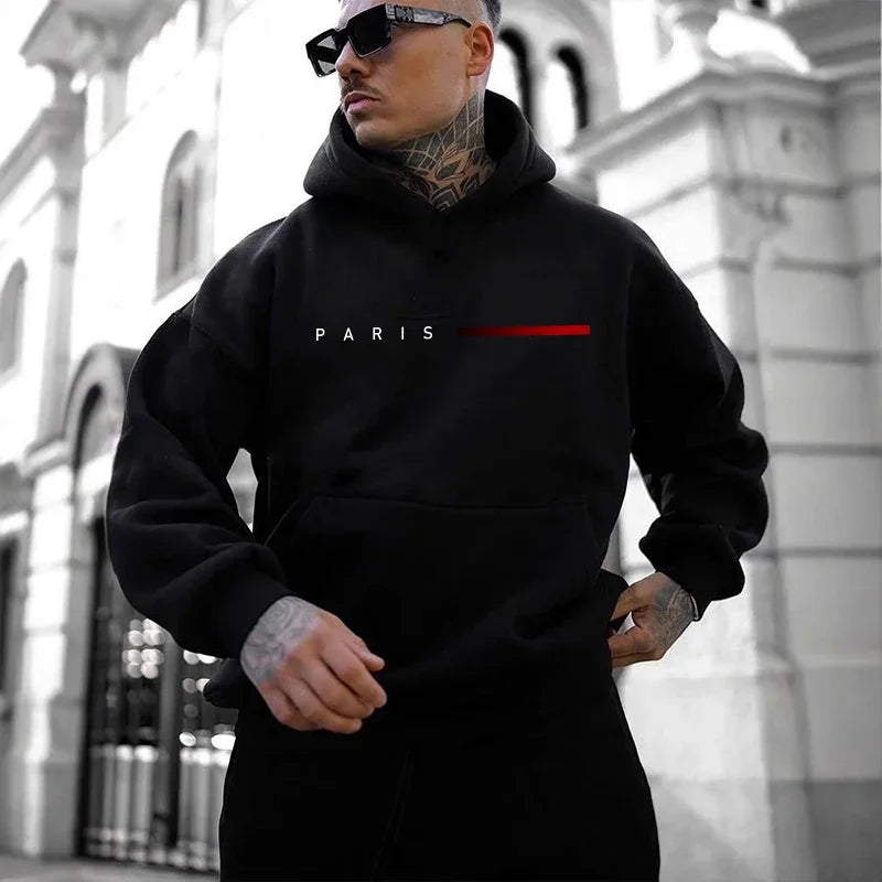 Paris Fashion Hoodies for Men All Season Daily Casual Sports Hooded Sweatshirts 2025 Male Home Outdoor Comfort Fashion Pullover