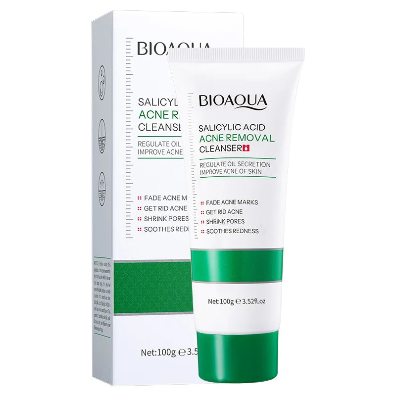 BIOAQUA Salicylic  Acid Facial Cleanser Acne Treatment Moisturizing Oil Control skincare Face Wash Foam Face Cleanser Skin Care Halalzen