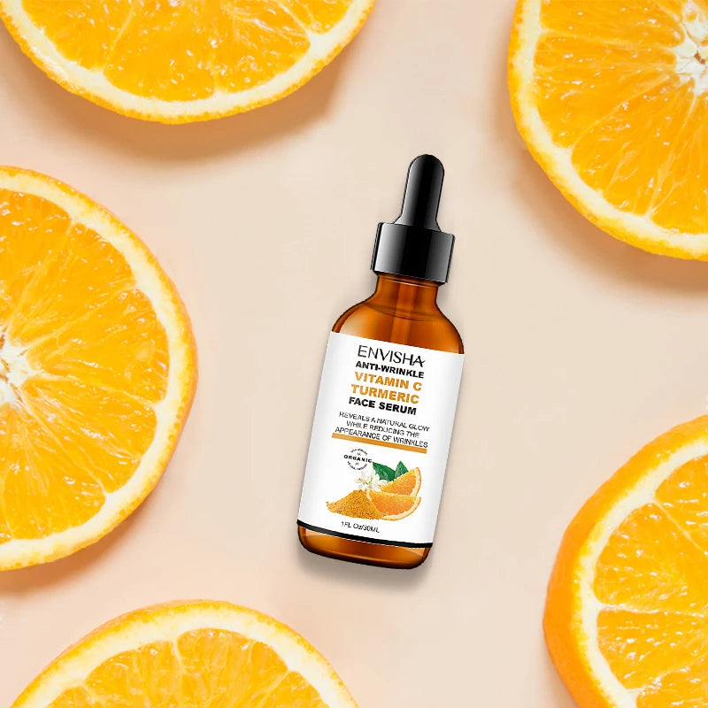 ENVISHA Collagen Vitamin Turmeric Face Serum Essence Anti-Aging Wrinkle Skincare Moisturizing Serum Shrink Pores Remove Acne Halalzen
