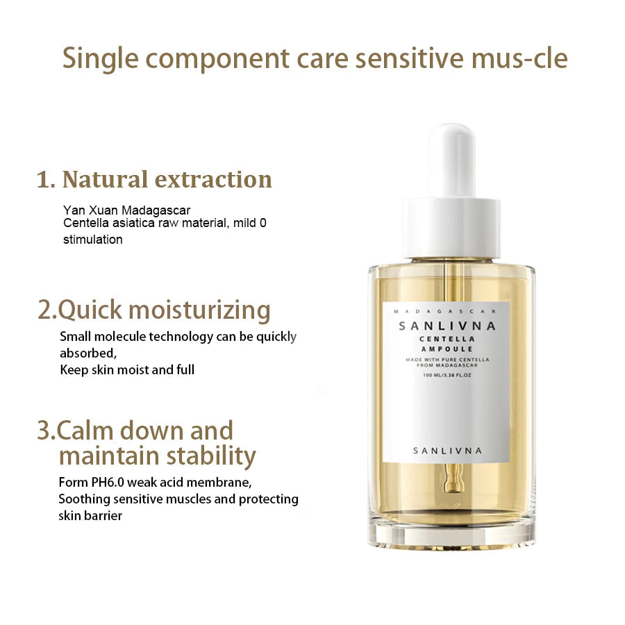 Madagascar Centella Asiatica Facial Serum Ampoule Moisturizing Skin Firming Korean Glass Skin Care for Prone And Sensitive Skin Halalzen