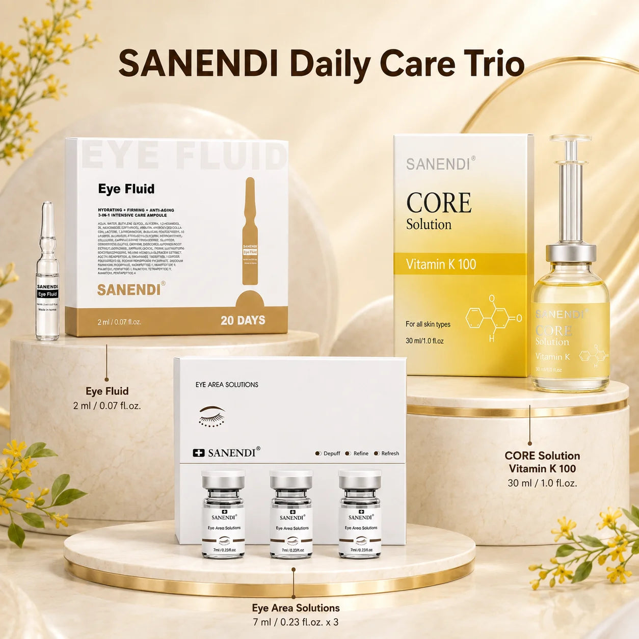 Sanendi Eyes Area Daily Care Serum Hydration Firm Intensive Ampoules Refresh Lighweight Liquid Solution Korean Skin Care