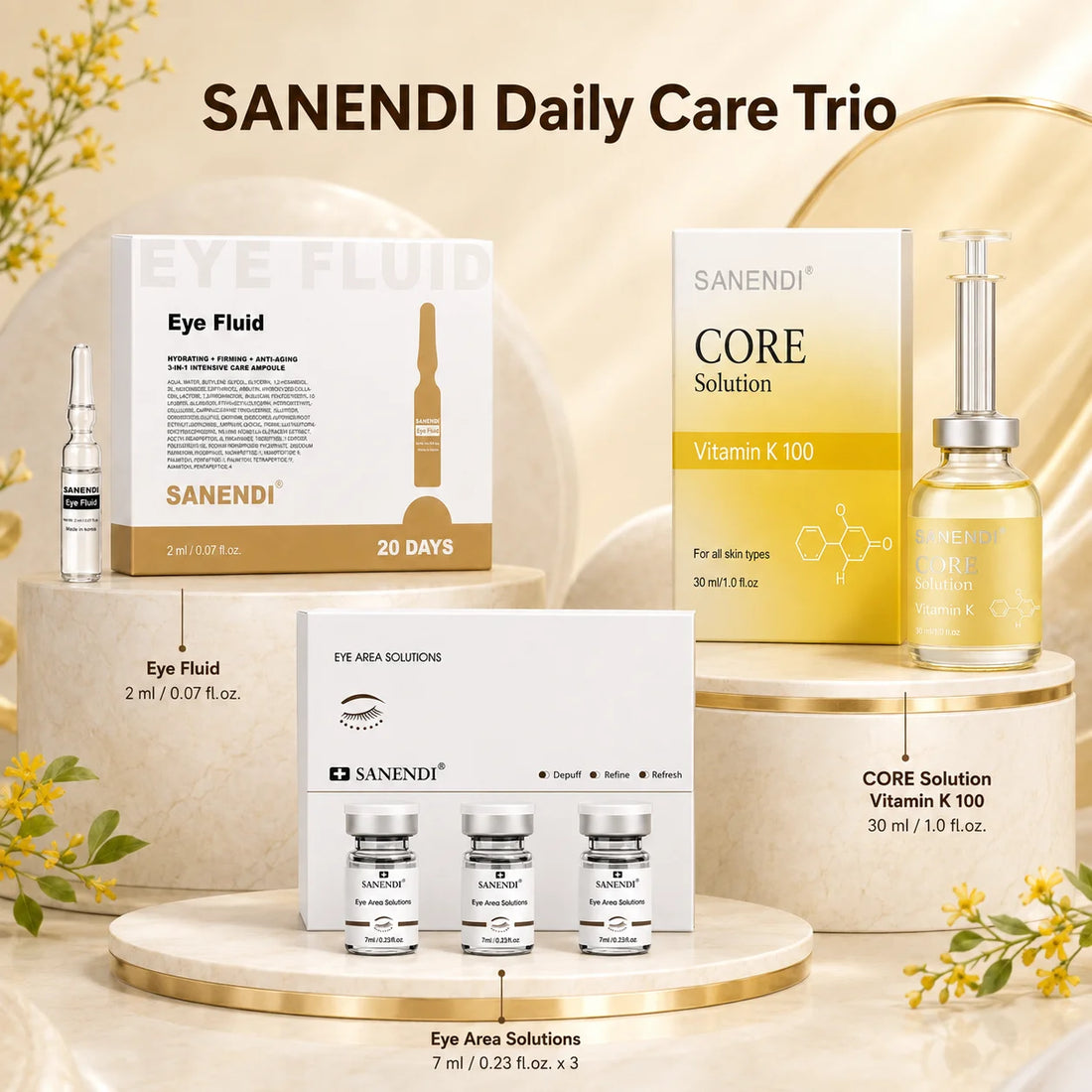 Sanendi Eyes Area Daily Care Serum Hydration Firm Intensive Ampoules Refresh Lighweight Liquid Solution Korean Skin Care