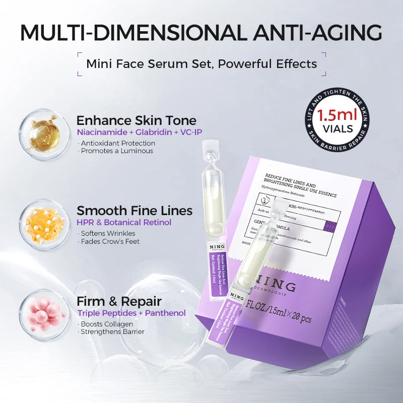 Face Ampoule Essence|Brightening,Anti-Wrinkle, Anti-Acne with Niacinamide, Salicylic Acid & Peptides for Even Tone & Skin Repair