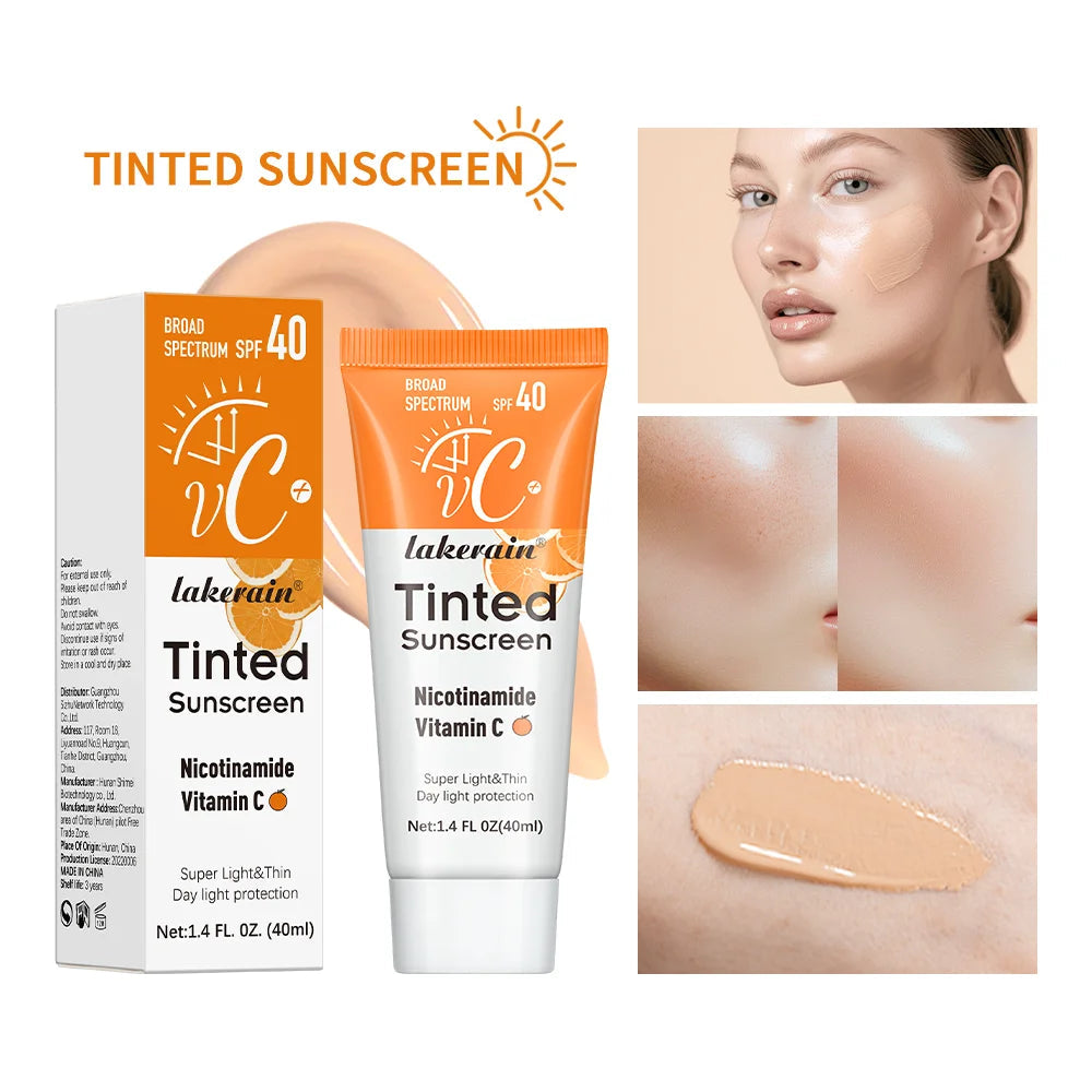 Facial Body Sun Cream SPF40+UV Sun Cream Skin Protective Cream Light Coverage UV Protection Foundation Cream Makeup Halalzen