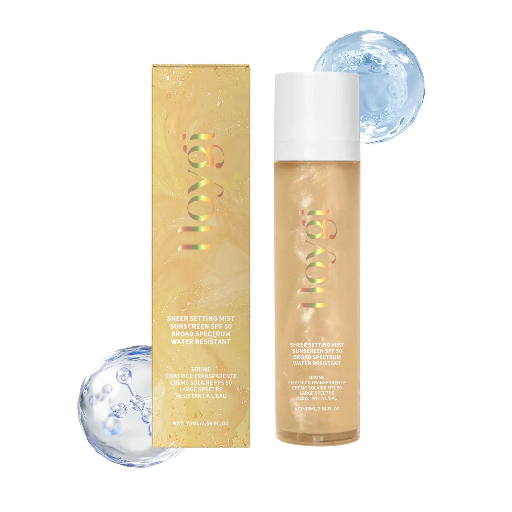 Spf 50+ Setting Sprays for Makeup Waterproof Lasting Oil Control Natural Refreshing Anti UV Sunscreen Finishing Mist Cosmetics