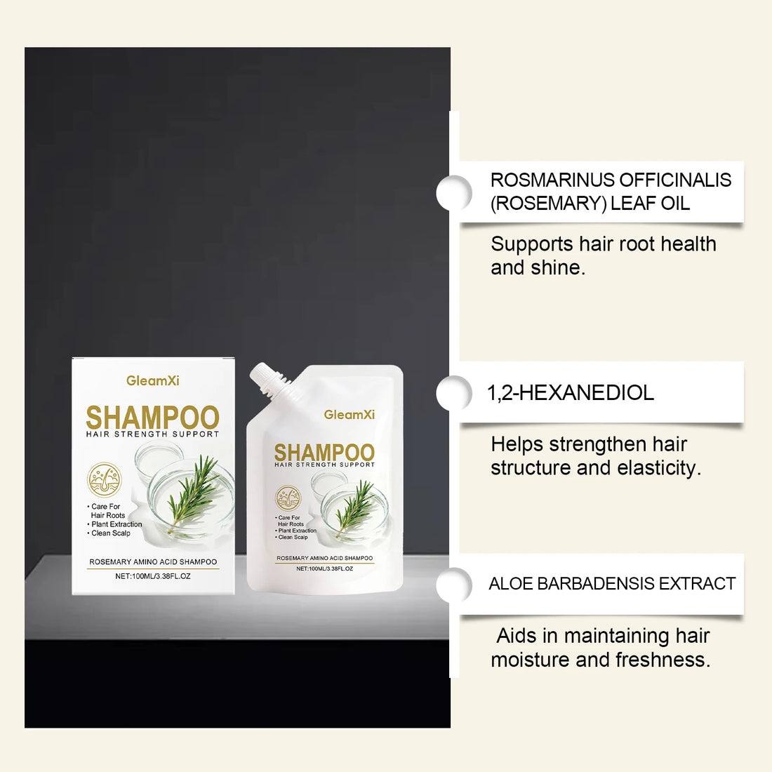 Rosemary Shampoo Amino Acid Volumizing For Oily Hair Scalp Care Thickening Frizz Control Shine Moisturizing Free Men Women