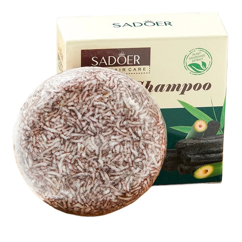 Bamboo Charcoal Shampoo Soap Anti Dandruff Anti Itching Deep Cleansing Hair Soap Lightening Strengthening Hair Roots Refreshing Halalzen