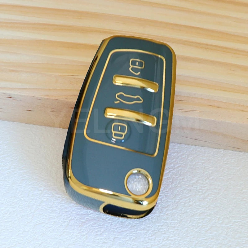 Soft TPU Car Key Cover Case Shell Bag For Audi A3 A4 A5 A6L C6 8L 8P B6 B7 B8 C6 RS3 Q3 Q7 TT 8L 8V S3 Protector Accessories