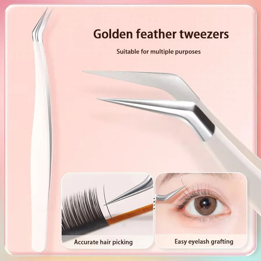 1/2/4pcs Eyelashes Tweezers Stainless Steel Superhard Tweezers High Precision Anti-static Tweezers for Eyelash Extensions tools Halalzen